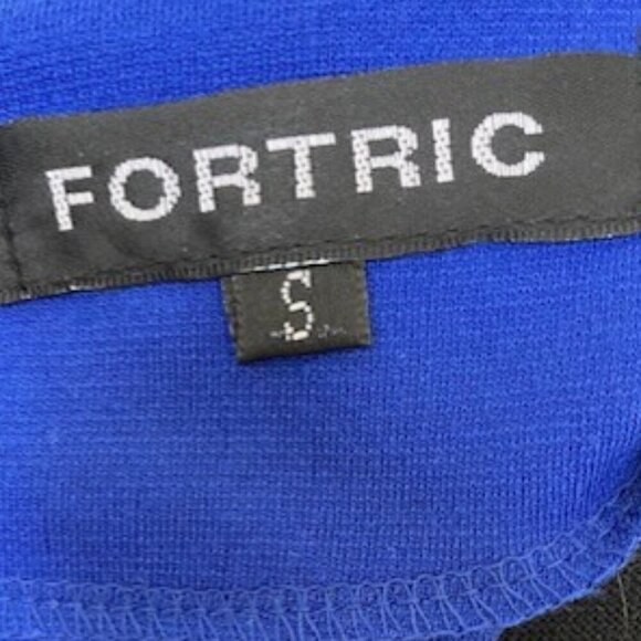 FORTRIC Bodycon Slim Blue Pink Retro-Style 80s Pencil Dress Small - Picture 12 of 12